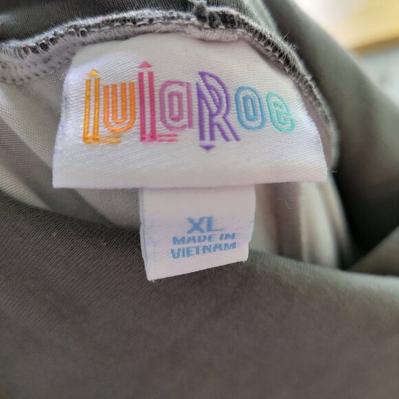 Lularoe Womens Top Extra Large Tee Hoodie Raglan Sleeve Gray Pockets GRA34E - Picture 4 of 5